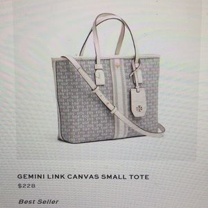 NWT. New!! Small Tory Burch Gemini Canvas Tote